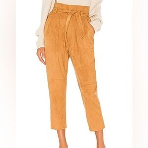 Free People Nightfall Vegan Suede Pants Camel Brown Size 10 M2